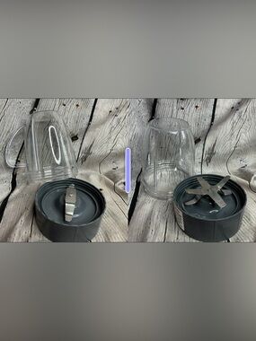 NutriBullet Personal Blender Gray Replacement Cups Blades Set of 2 Kitchen Tool